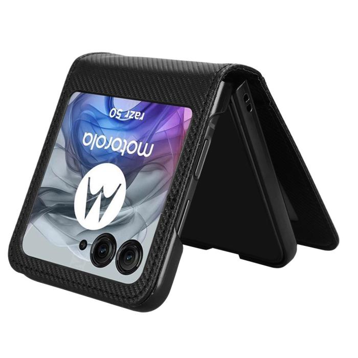 Bild 4, Motorola Razr 50 5G Skal Med Kortfack Läder Svart
