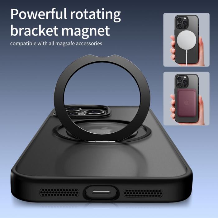Bild 4, LEEU DESIGN iPhone 16 Pro Max Skal MagSafe Kickstand Svart