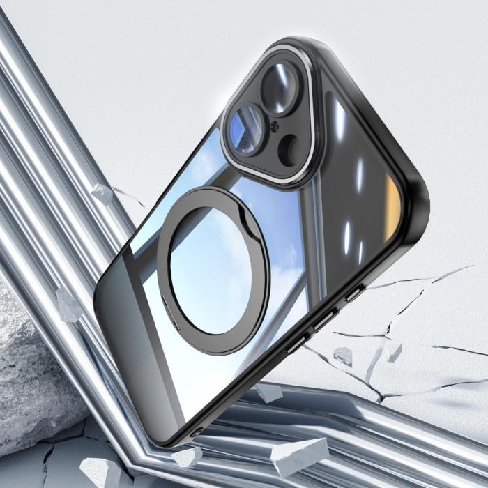 Bild 5, iPhone 16 Plus Skal MagSafe Kickstand Transparent / Svart