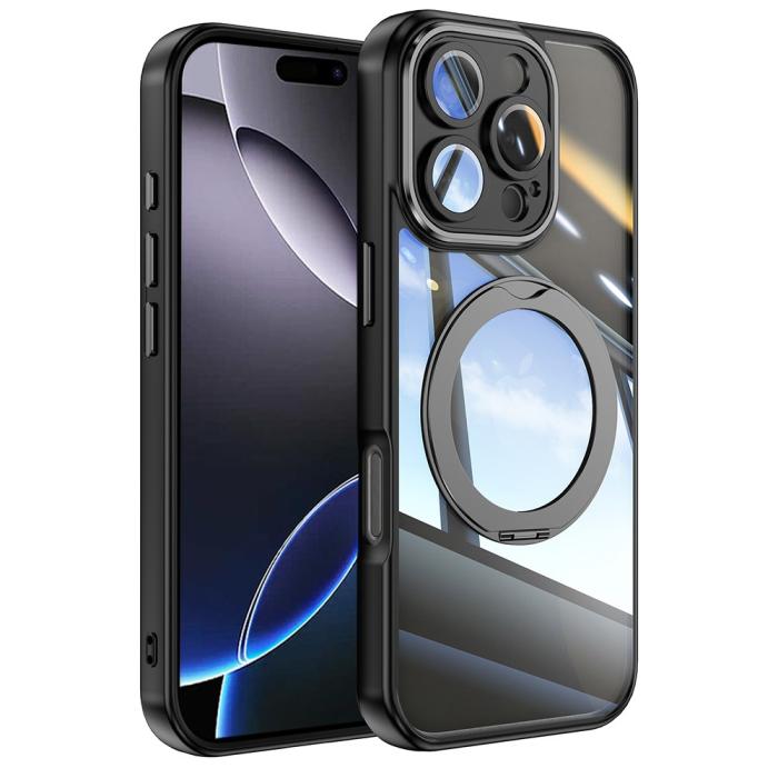 Bild 1, iPhone 16 Pro Max Skal MagSafe Kickstand Transparent/Svart