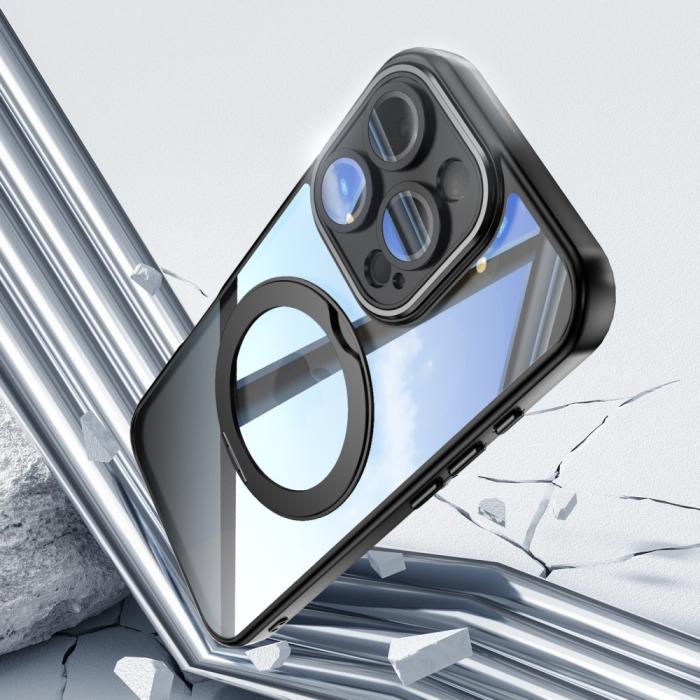 Bild 5, iPhone 16 Pro Max Skal MagSafe Kickstand Transparent/Svart