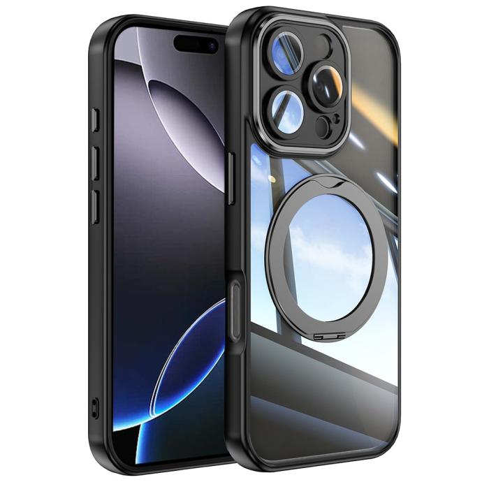 Bild 1, iPhone 16 Pro Skal MagSafe Kickstand Transparent/Svart