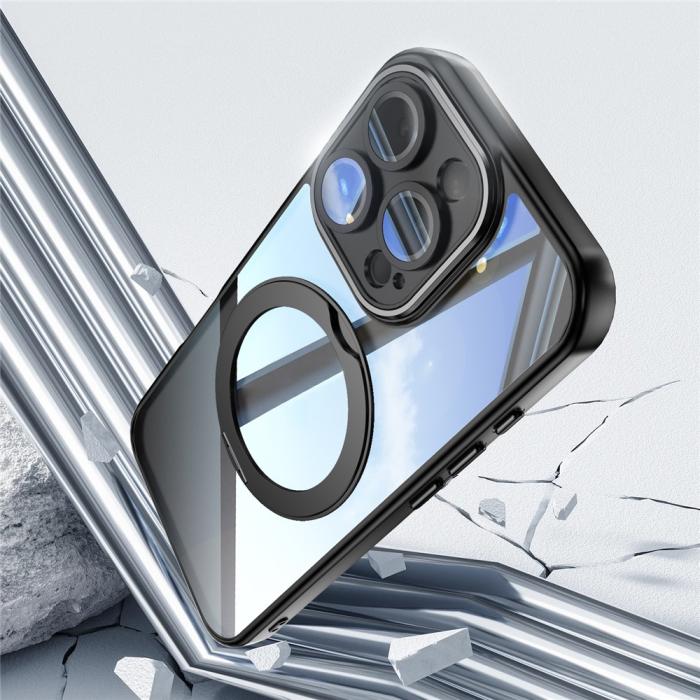 Bild 5, iPhone 16 Pro Skal MagSafe Kickstand Transparent/Svart