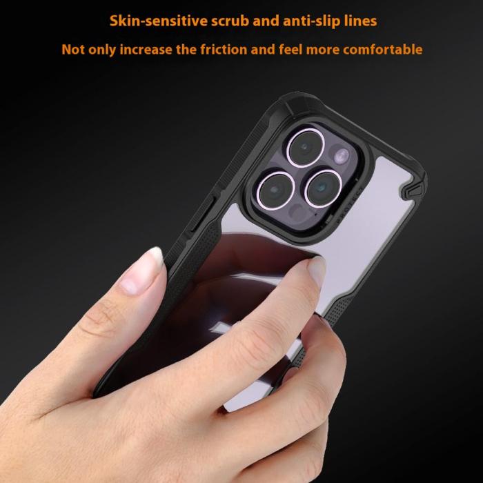 Bild 3, iPhone 16 Pro Skal Hybrid Transparent / Svart