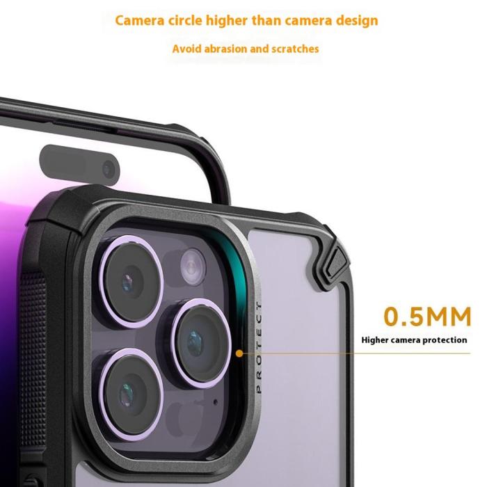 Bild 6, iPhone 16 Pro Skal Hybrid Transparent / Svart