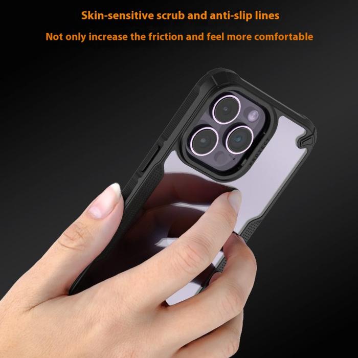 Bild 3, iPhone 16 Pro Max Skal Hybrid Transparent / Svart