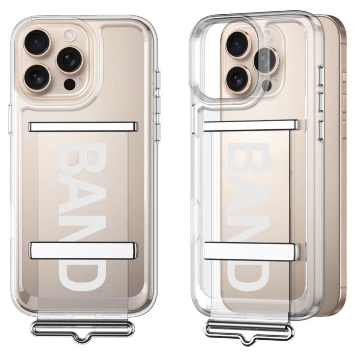 Bild 1, GKK iPhone 16 Pro Max Skal Med Strap Transparent / Silver
