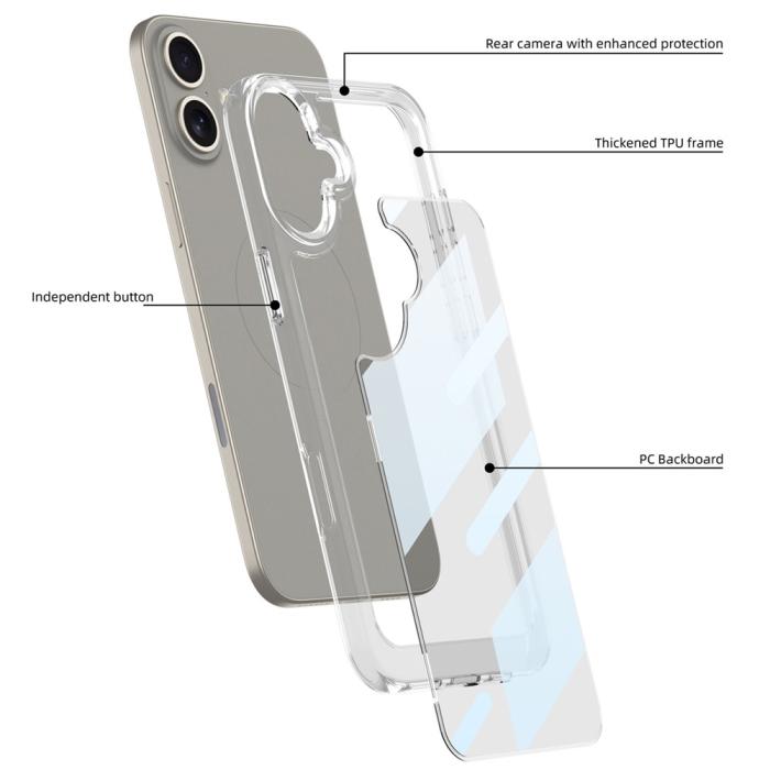 Bild 5, GKK iPhone 16 Plus Skal Shockproof TPU Crystal Clear