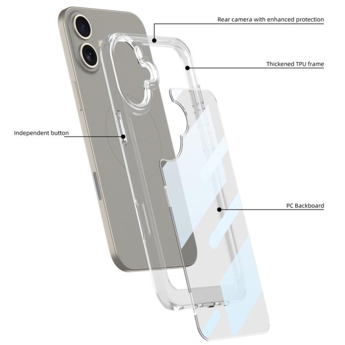 Bild 5, GKK iPhone 16 Plus Skal Shockproof TPU Crystal Clear