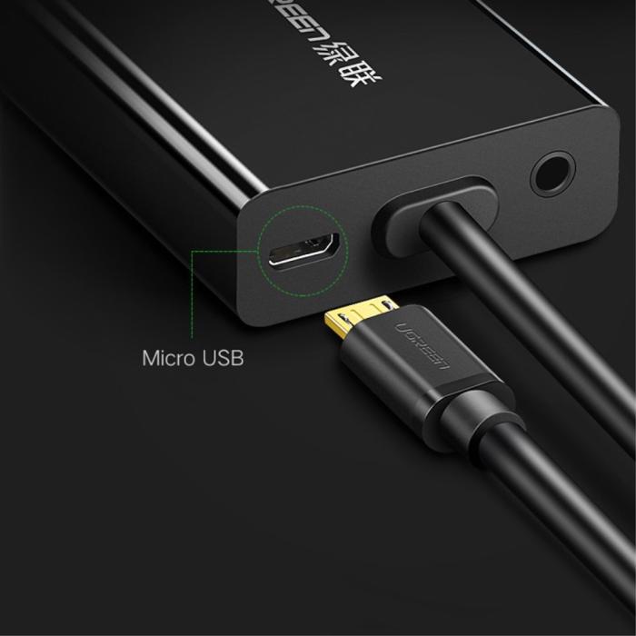 Bild 5, UGREEN 1080p Micro HDMI Till VGA Adapter Svart