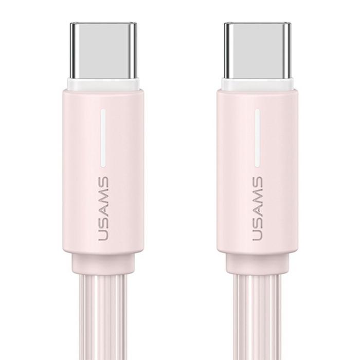 Bild 1, USAMS 1m 60W USB-C - USB-C Kabel Rosa