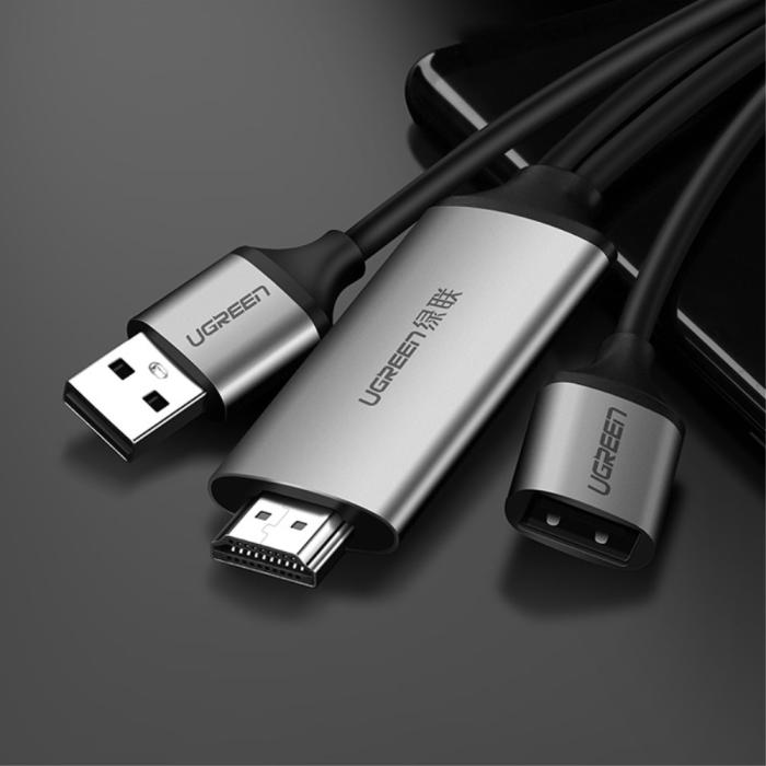 Bild 2, UGREEN USB MHL - HDMI Kabel Svart