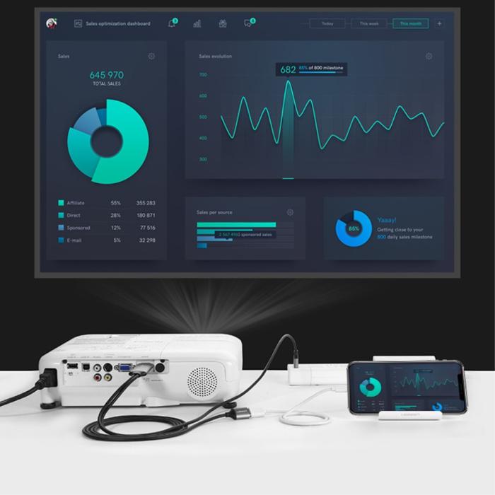 Bild 6, UGREEN USB MHL - HDMI Kabel Svart