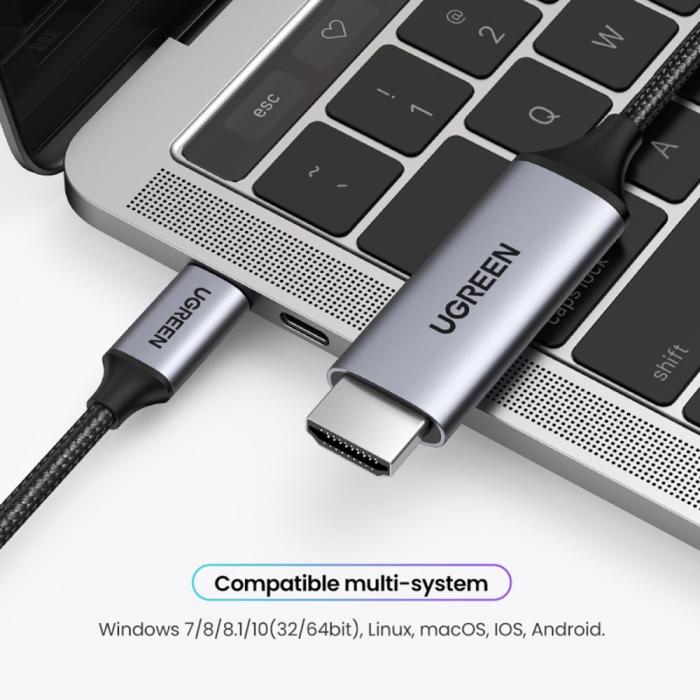 Bild 2, UGREEN 1.5m 4K 60Hz USB-C - HDMI Kabel Svart