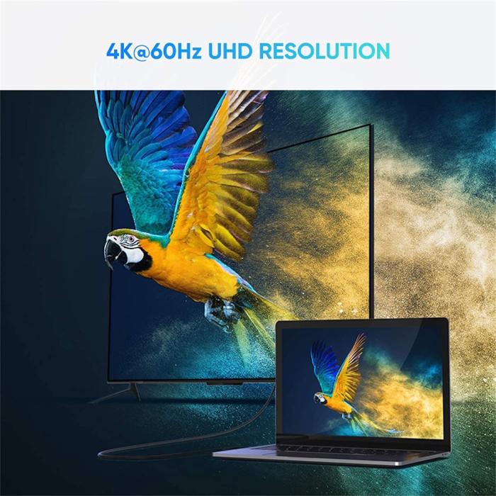 Bild 3, UGREEN 1.5m 4K 60Hz USB-C - HDMI Kabel Elbow Svart