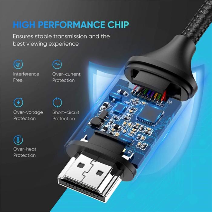 Bild 6, UGREEN 1.5m 4K 60Hz USB-C - HDMI Kabel Elbow Svart