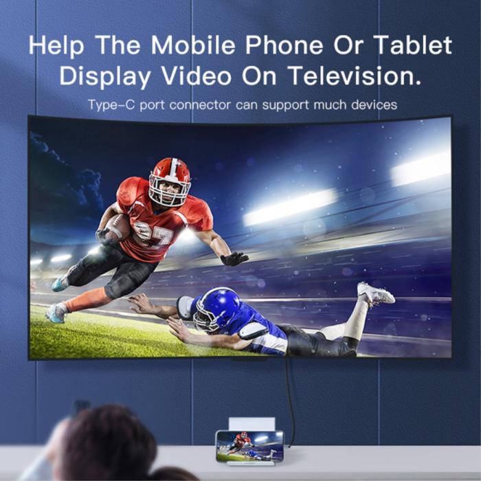 Bild 5, YESIDO 2m 4K 60Hz USB-C - HDMI Svart