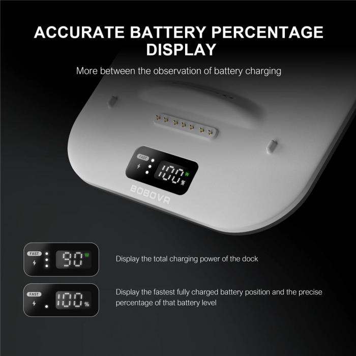 Bild 5, BOBOVR 30W Laddningsstation För 3x B100 Batteri Vit