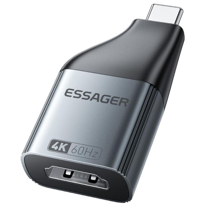 Bild 1, ESSAGER 4K 60Hz HDMI Hona Till USB-C Hane Adapter Grå