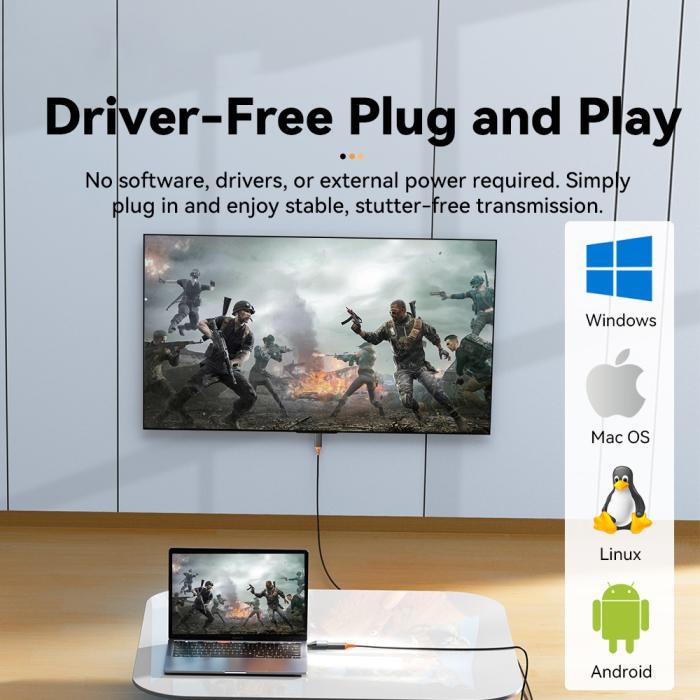 Bild 4, ESSAGER 4K 60Hz HDMI Hona Till USB-C Hane Adapter Grå