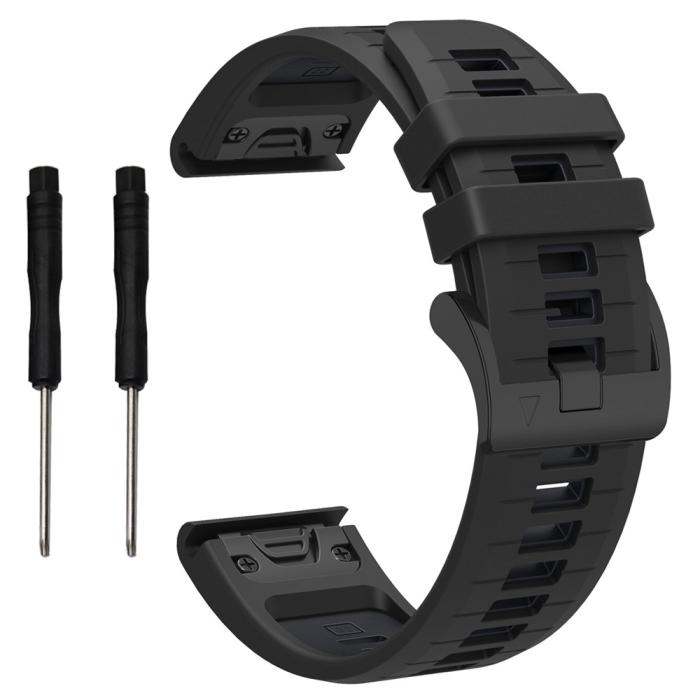 Bild 1, Garmin Fenix 22 mm Armband Quick Release Silikon Svart
