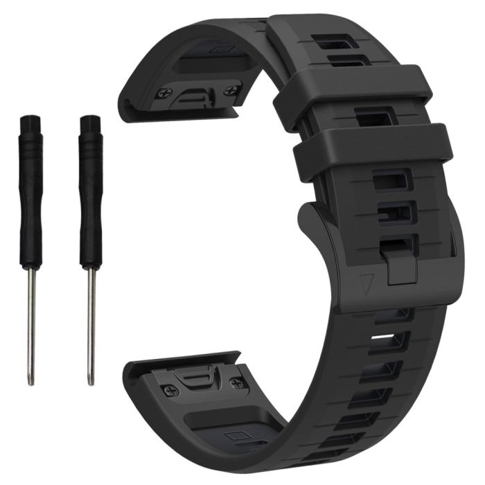 Bild 1, Garmin Fenix 22 mm Armband Quick Release Silikon Svart