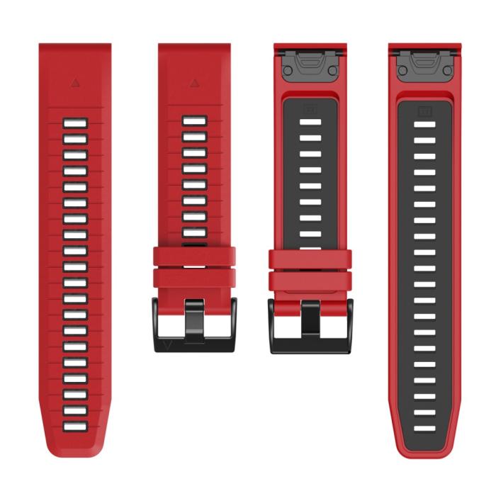 Bild 2, Garmin Fenix 22 mm Armband Quick Release Silikon Röd
