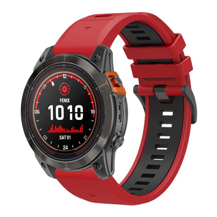 Bild 4, Garmin Fenix 22 mm Armband Quick Release Silikon Röd