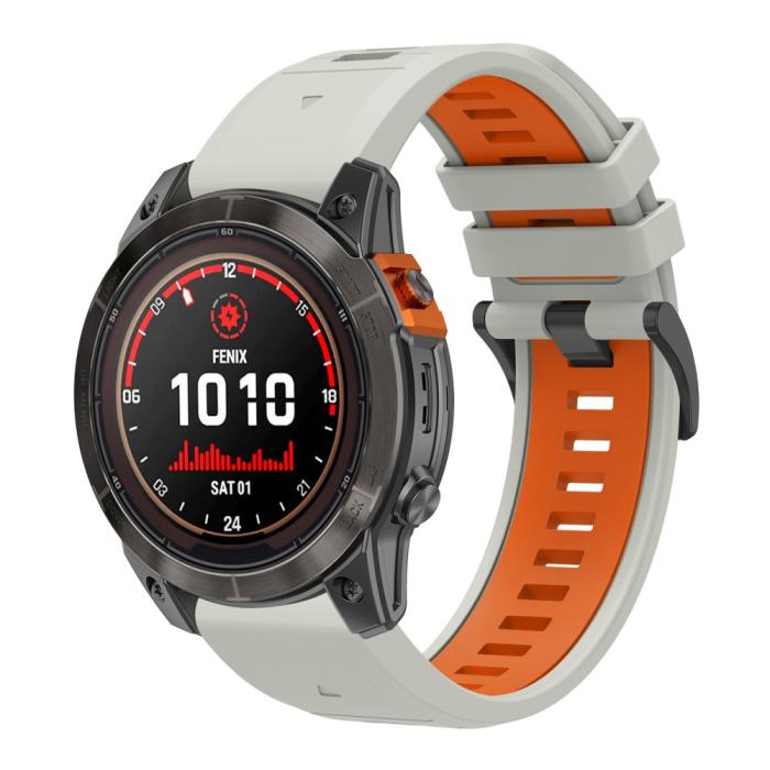 Bild 4, Garmin Fenix 26 mm Armband Quick Release Silikon Grå