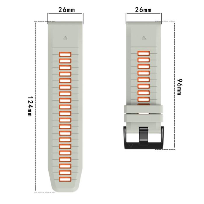 Bild 5, Garmin Fenix 26 mm Armband Quick Release Silikon Vit