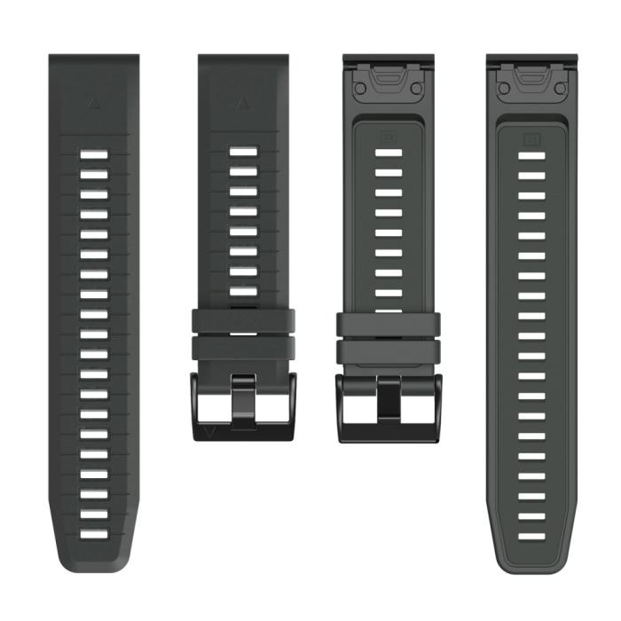 Bild 2, Garmin Fenix 26 mm Armband Quick Release Silikon Grå