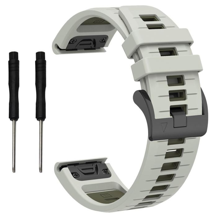Bild 1, Garmin Fenix 26 mm Armband Quick Release Silikon Grå