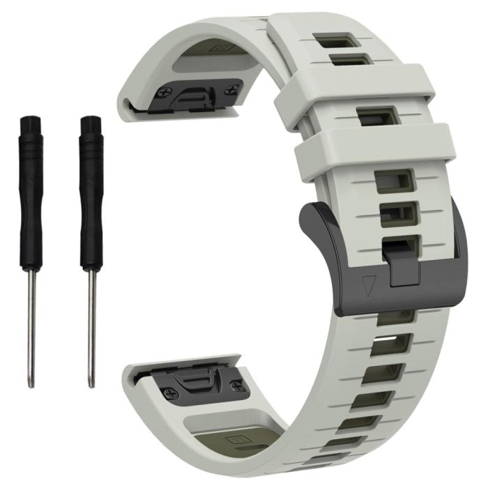 Bild 1, Garmin Fenix 26 mm Armband Quick Release Silikon Grå
