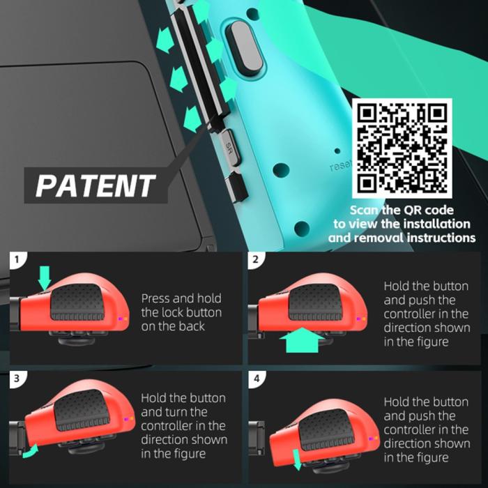 Bild 4, DATA FROG Nintendo Switch Joy-Con Kontroll Röd / Blå