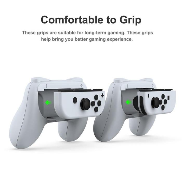Bild 2, DOBE Nintendo Switch OLED Joy-Con Grepp Vit