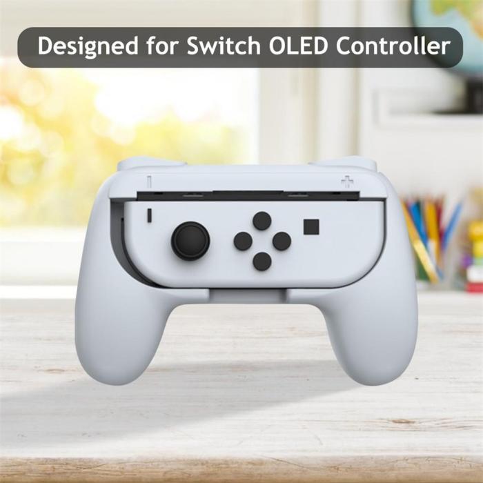 Bild 3, DOBE Nintendo Switch OLED Joy-Con Grepp Vit