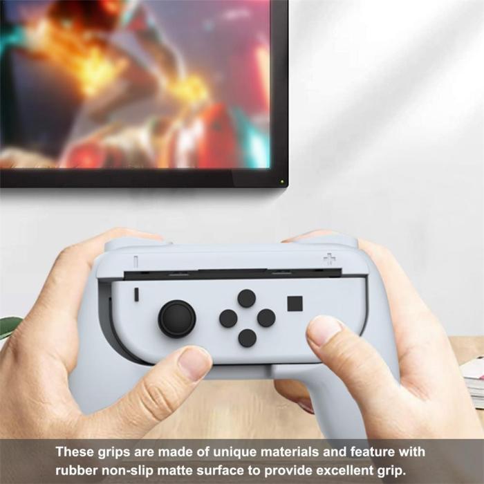 Bild 4, DOBE Nintendo Switch OLED Joy-Con Grepp Vit