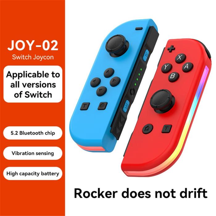 Bild 2, DOBE Nintendo Switch Joy-Con Kontroll RGB Röd / Blå