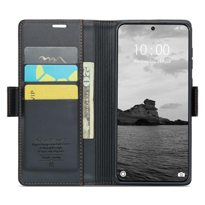 Bild 2, CASEME Xiaomi 14 Ultra Fodral Läder RFID Svart