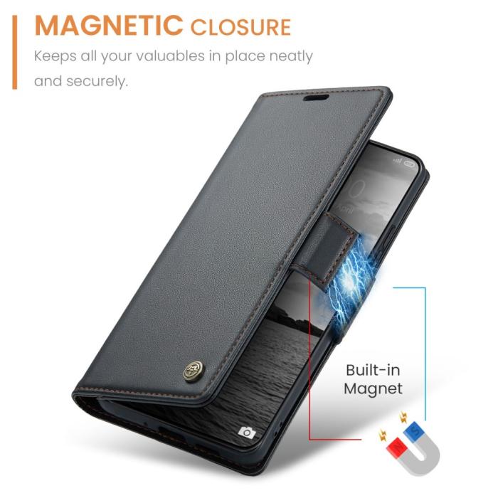 Bild 6, CASEME Xiaomi 14 Ultra Fodral Läder RFID Svart