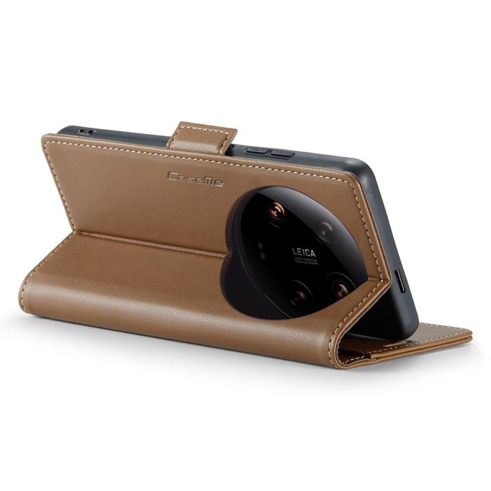 Bild 3, CASEME Xiaomi 14 Ultra Fodral Läder RFID Brun