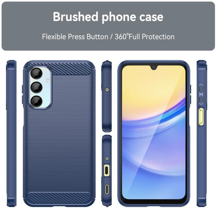 Bild 3, Samsung Galaxy A16 Skal Borstad Stål Blå