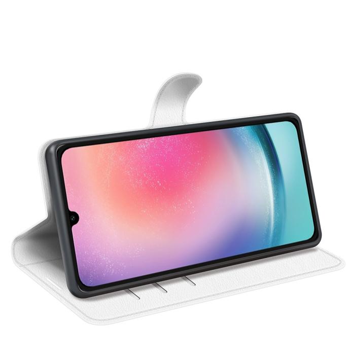 Bild 3, Samsung Galaxy A16 Fodral Litchi Läder Vit