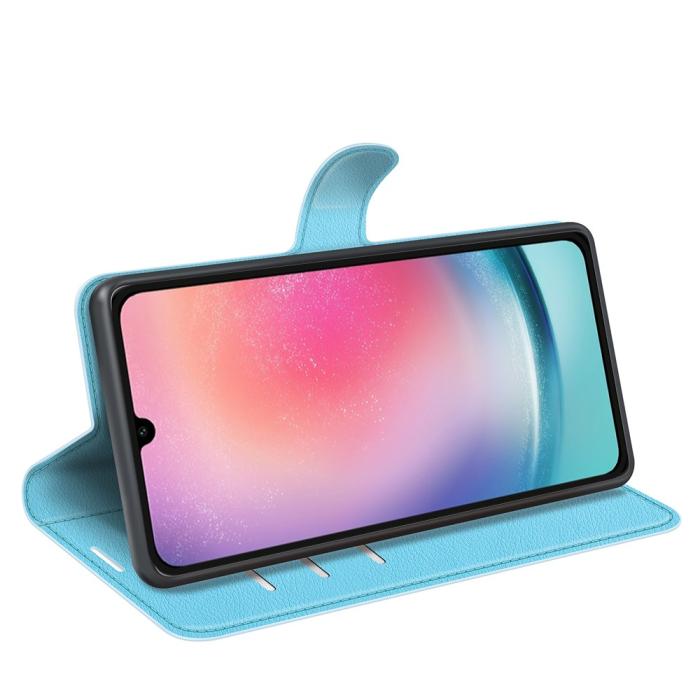 Bild 3, Samsung Galaxy A16 Fodral Litchi Läder Blå