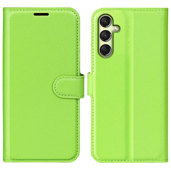 Bild 1, Samsung Galaxy A16 Fodral Litchi Läder Grön