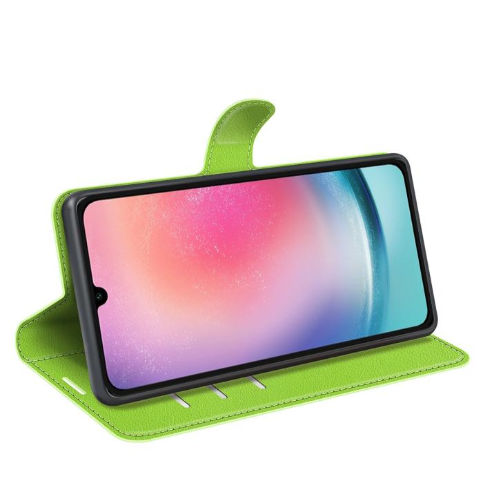 Bild 3, Samsung Galaxy A16 Fodral Litchi Läder Grön