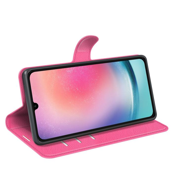 Bild 3, Samsung Galaxy A16 Fodral Litchi Läder Rosa