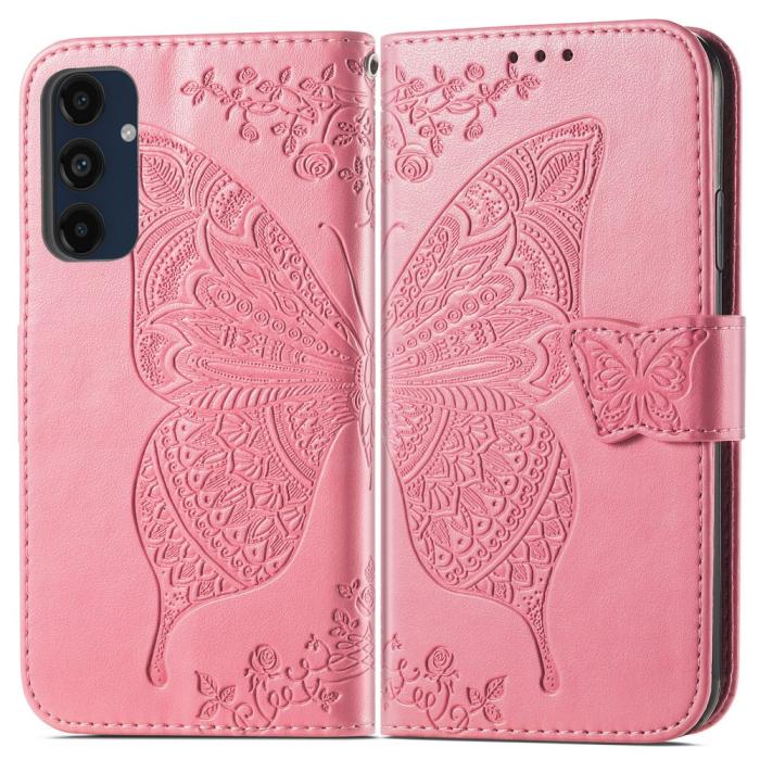Bild 1, Samsung Galaxy A16 Fodral Med Fjäril Tryck Rosa