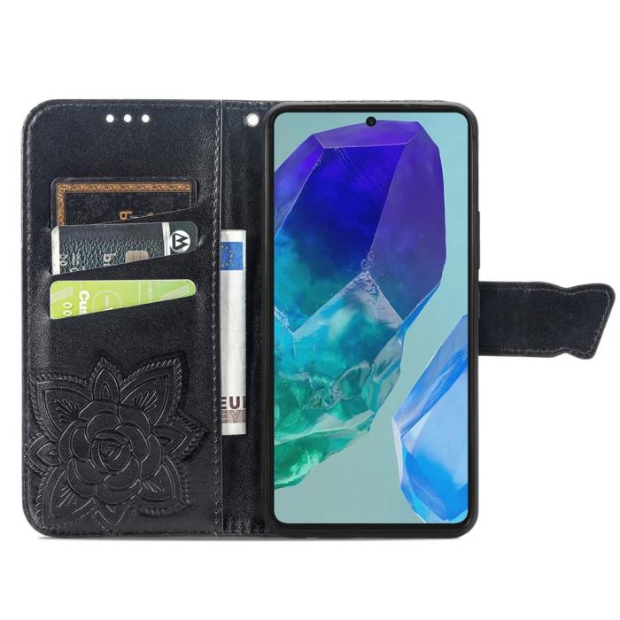 Bild 2, Samsung Galaxy A16 Fodral Med Fjäril Tryck Svart
