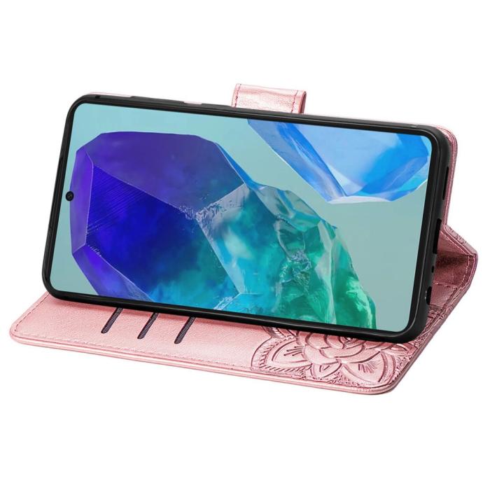 Bild 3, Samsung Galaxy A16 Fodral Med Fjäril Tryck Roséguld